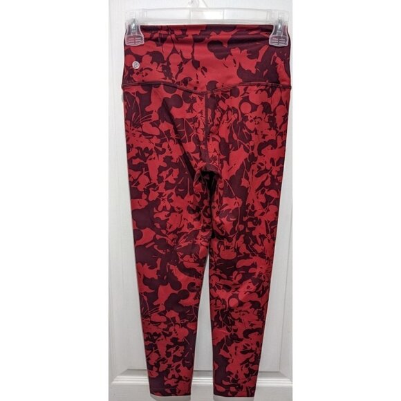 New Zella | Studio Lite Flex High Waist 7/8 Leggings Burgundy Camo - Picture 4 of 7